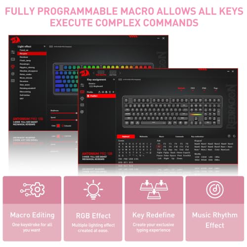 Image of Redragon K745 PRO Wireless Gasket RGB Gaming Keyboard, 108 Keys Mechanical Keyboard w /Extra 4 Hotkeys, Hot-Swap Socket, 5-Layer Noise Dampening, See-Through Round PBT Keycaps, Creamy Linear Switch