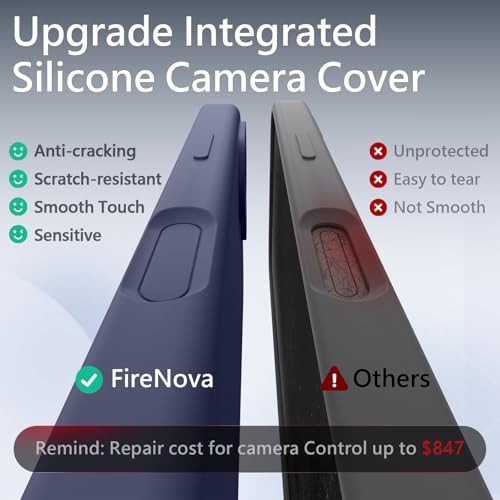 Image of FireNova Magnetic for iPhone 17 Case, Compatible with MagSafe, [Integrated Silicone Camera Control Button] [Camera Protection] Anti-Scratch Microfiber Lining Phone Case, 6.3 inch, Navy Blue
