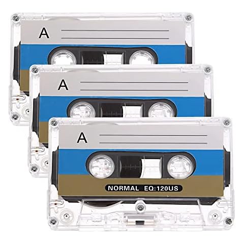 3Pcs Blank Cassette Tapes,Standard Cassette Blank Tape Player Empty 60 Minutes Magnetic Audio Tape Cover