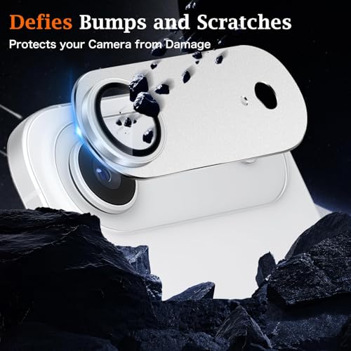 Image of PreCure Camera Lens Protector for iPhone Air, Scratch Resistant Aluminum Alloy 9H Tempered Glass Camera Screen Protector Compatible with iPhone 17 Air, Silver