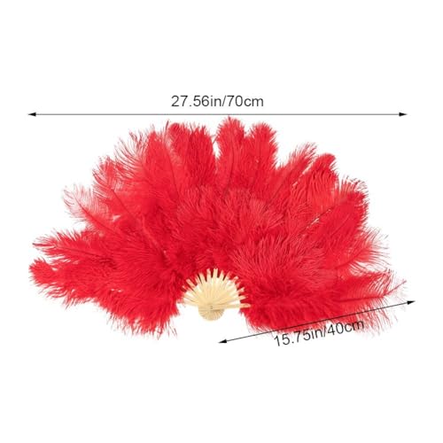 Éventail à plumes pour danse burlesque aux finitions rétro soignées - 4
