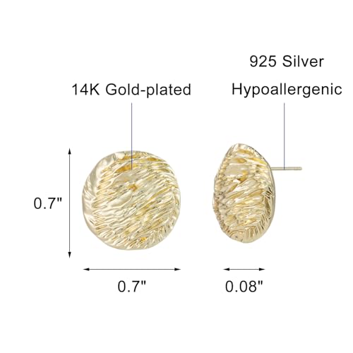 Women’s Round Coin Stud Earrings, Disc Button Ear Studs2