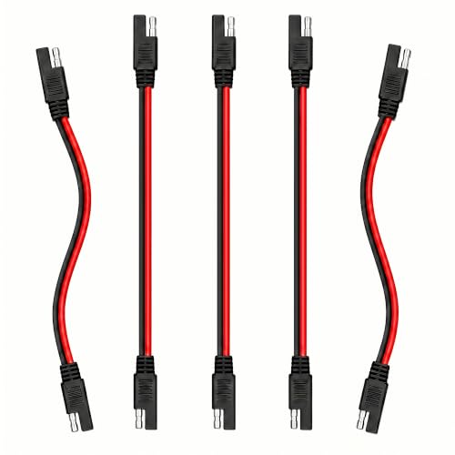 5 Pack 12 Gauge SAE Connector, 12V Wire Connectors, 2 Pin Quick Disconnect