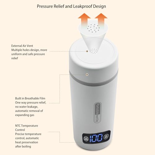 Tetera eléctrica portátil ZJchao acero inoxidable 350ml miniatura 2