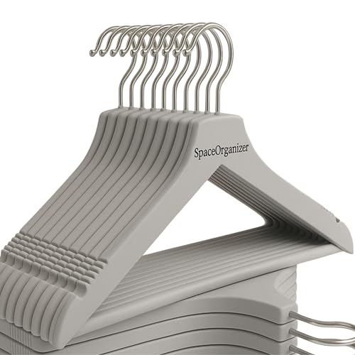 Image of 360-Degree Rotating Clothes Hanger, Multi-Purpose Wardrobe Organizer for Pants and Suits (Non Slip Suit Clothes Hanger-Grey, 5PCS)