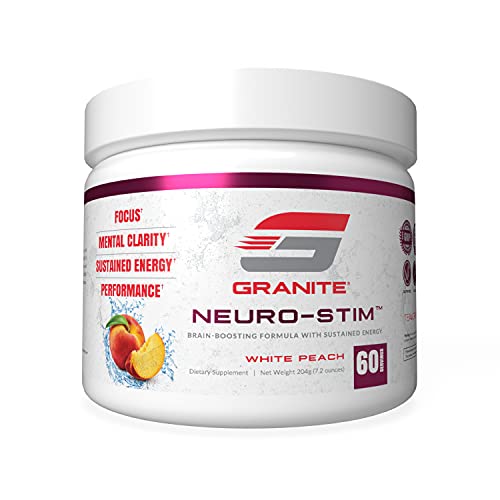 GraniteÂ® Neuro-Stimâ„¢ (White Peach) Brain Boosting Nootropic + Energy Formula | Supports Healthy Mental Focus, Clarity & Performance | Vegan, Soy Free, Gluten Free (60 Servings)