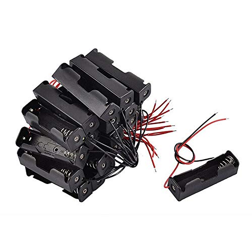 BIG BOOM® 20 Pcs Black 2-Wired 1x AA Battery Case Box Holder W1U9