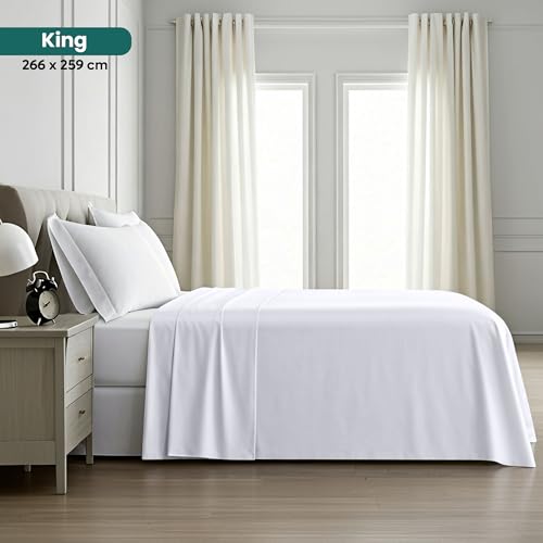 Utopia Bedding - Flat Sheet King Size - OEKO-TEX Certified - Easy Care Soft Brushed Polyester - Microfiber Fabric - Wrinkle, Shrinkage, and Fade Resistant - White - Image 2
