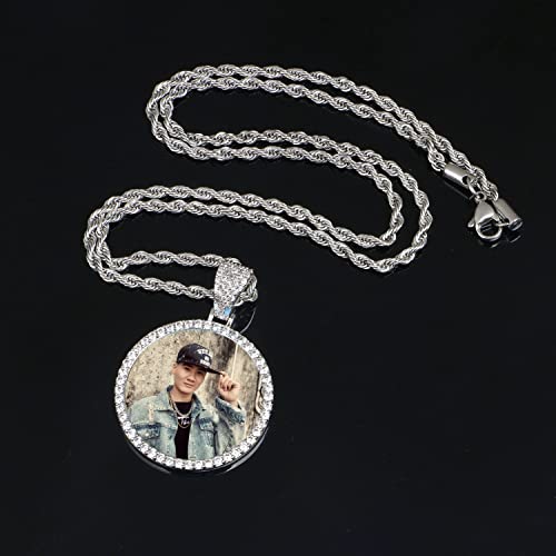 Yimeraire Hip Hop Men Jewelry Gold Silver Rose Gold Custom Picture Medallion Pendant Necklace For Men With Rope Chain #TOP2