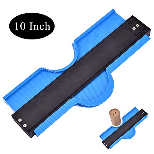 Jauge de contour BASEIN, Copieur de Contour, jauge de profil de 10 Inchs/25 cm de large, contour de règle, couteau de contour irrégulier en double avec échelle, Mesures Précises