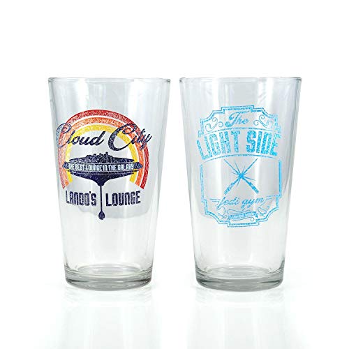 Star Wars Pint Glass Set | Retro-Themed Lando s Lounge & The Light Side Jedi Gym Pint Glasses | Set Of 2 16-Ounce Glasses
