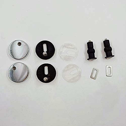 Lystin 668828- Upgraded 2 Full Set Toilet Seat Hinge Fixings Top Fix Nuts Screws Quick Release Hinges Fittings Rubber Back To Wall thumb #6