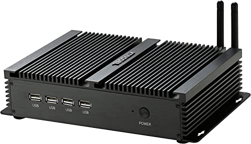 Image of KINGDEL Fanless Industrail Computer, Mini Desktop PC with Celeron 1037U Dual Core CPU, 8GB RAM, 512GB SSD, 2xNICs, 4xUSB 3.0, 4xCOM RS232, HD Port