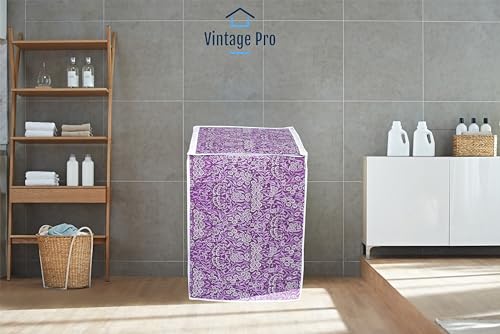 Image of Washing Machine Cover Suitable for Top Load Bosch 9.5 Kg & 10 Kg (60cmsX60cmsX90cms, Purple Flower)