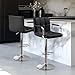 Yaheetech Bar Stools Set of 2, PU Leather Adjustable Swivel Barstools, Hydraulic Kitchen Counter Height Bar Chairs with Armrest and Back for Kitchen, Dining Room, Black