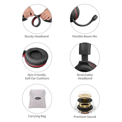 Image of SIMOLIO-USB-C Wired-Kids-Headphones for-School with Boom-Mic & Volume Limit