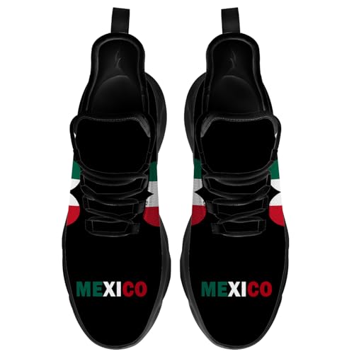 Mexico Flag Shoes for Women Men Running Shoes Athletic Sneakers Breathable Walking Tennis Shoes Gifts for Women Men 6