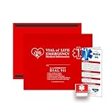 StoreSMART - Vial/File of Life: Medical Info Pocket - Letter Size - Magnetic Back - 5-Pack - Red - VOLFJ85PQRM