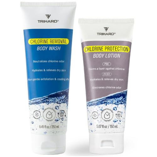 TRIHARD Chlorine Removal Body Wash and Lotion Set...