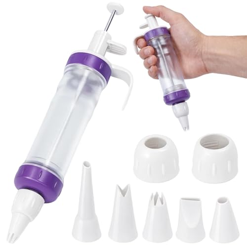 Garnierspritze, Tortenspritze Garnierspritze, Gebäckspritze, 8-teiliges Set Für Kuchen Spritzbeutel Für Churros und Gebäckspritze Home Baker Und Profis, Inklusive 1 Spritze, 2 Adaptern und 5 Aufsätzen Garnierspritze, Tortenspritze Garnierspritze, Gebäckspritze, 8-teiliges Set Für Kuchen Spritzbeutel Für Churros und Gebäckspritze Home Baker Und Profis, Inklusive 1 Spritze, 2 Adaptern und 5 Aufsätzen