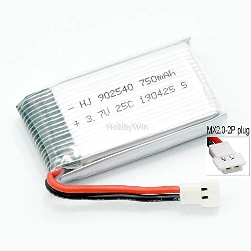 Miniatura 2 de Batería LiPO MX2.0-2P de 3,7 V 1S, 750 mAh, 25 C, enchufe para dron FPV modelo RC helicóptero de avión