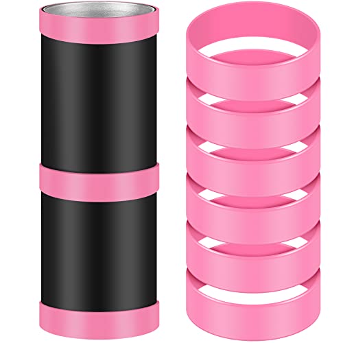 6 Pack Silicone Tumbler Bands for Sublimation (Pink)