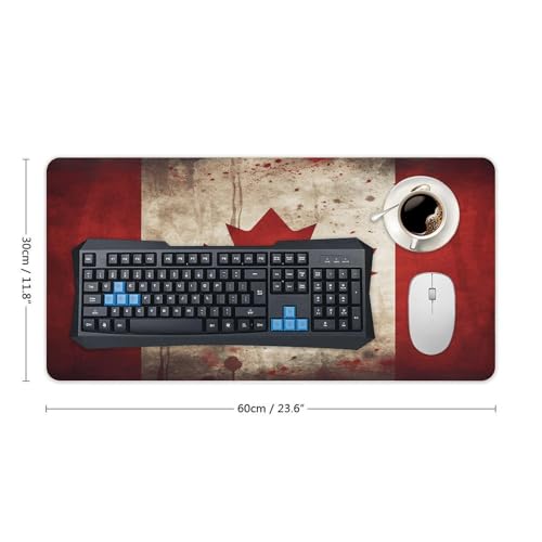 Retro Canada Flag Desk Mat Pad para Mouse Grande miniatura 2