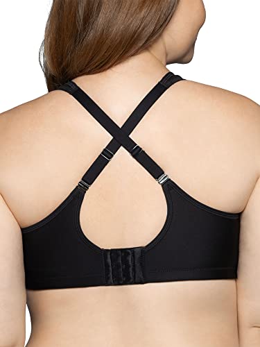 Vanity Fair Womens Wireless Medium Impact Plus Size Padded Sports (36C-44Ddd) Bra, Wireless - Black, 38D Us #TOP3