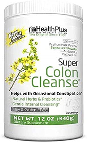 Health Plus Super Colon Cleanse - 10-Day Cleanse - Detox, Gluten Free, Dairy Free, Natural Herbal Ingredients (More than 1 Cleanse, 120 Ounces)