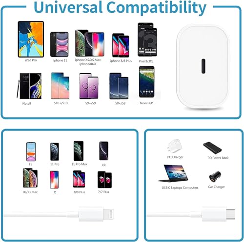 Image of 20W PD iPhone Original Charger Adapter Compatible with Apple iPhone 14 /14 Pro /14 Pro Max /14 Plus /13 /13Pro /12 /12 Pro /11 /11Pro C-Type PD2.0 Fast Adapter Charger with 6 Months Warranty