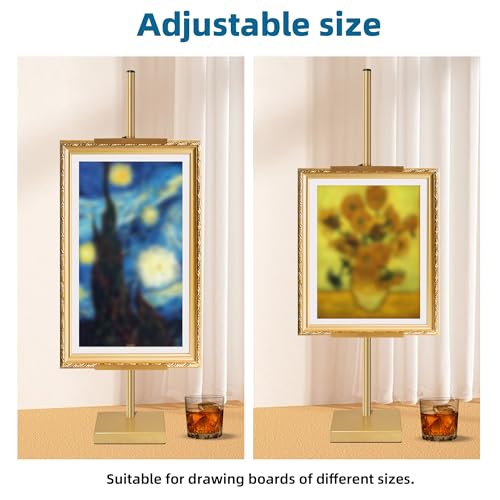 GRETJOB Adjustable Tabletop Easel Stand, 29" Picture Easels for Display Metal Picture Frame Holder Stand Table for Art, Photo (Gold) by GRETJOB - Image 3