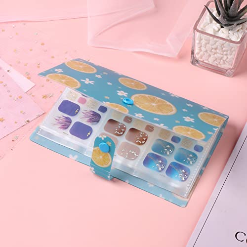 120 Slots Nail Art Sticker Storage Book Lemon Design Nail Art Decals Collecting Album Nail Stickers Empty Display Holder Binder Book Plastic Diy Nail Art Design Tools For Nail Art Sticker #TOP2