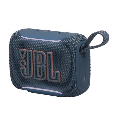 Image of JBL Go 5 Portable Bluetooth Speaker with Pro Sound & Deep Bass, Ambient Edge Lighting, Upto 10 Hours Playtime, IP68 Waterproof, AirTouch Pairing, Auracast, USB-C Lossless Audio (Blue)