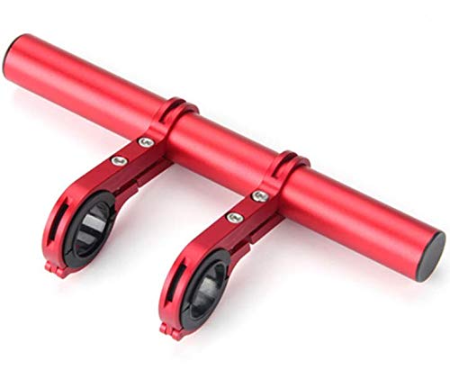 Bike Handlebar Extender Aluminum Alloy Bicycle Handlebar Extension Double Bicycle Handlebar Extension Bracket for Holding Motorcycle E-Bike Lamp Speedometer GPS Phone Mount Holder (red)