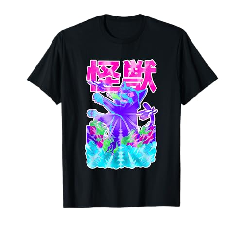 Arte cómico de anime Kaiju Cat, gráfico japonés de Zilla Big Cat Camiseta