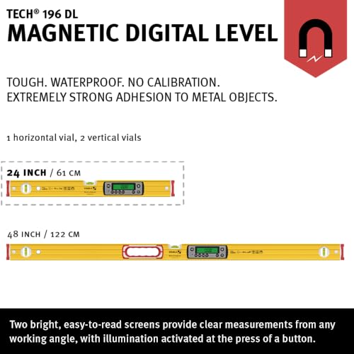 Image of STABILA TECH LEVEL 196 Digital Spirit Level, 24 Inch, Cat. Number 39520