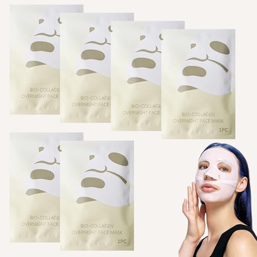 6 Stück luuma kollagen maske original collagen maske korean für intensive Pflege über Nacht reduziert feine Linien & Falten Reduziert Feine Linien und Falten für Alle Hauttypen