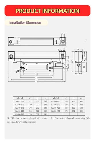 Escala lineal para fresadora y rectificadora 120mm miniatura 6