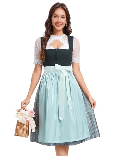 YesFashion Dirndl Damen Midi Trachtenkleid...