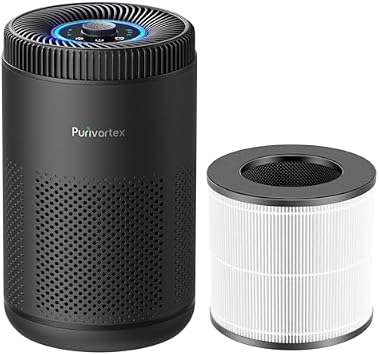 Purivortex AC300 Pro HEPA Air Purifier (Black) Bundle with Standard Replacement Filter