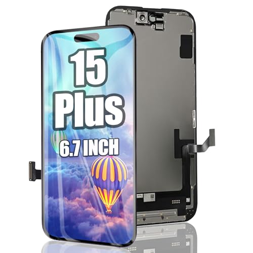 EFAITHFIX for iPhone 15 Plus Screen Replacement 6.7 Inch LCD 3D Touch Display Full HD Digitizer Frame Assembly Compatible with Model A2847 A3093 A3094 A3096 with Waterproof Adhesive (No Tools)
