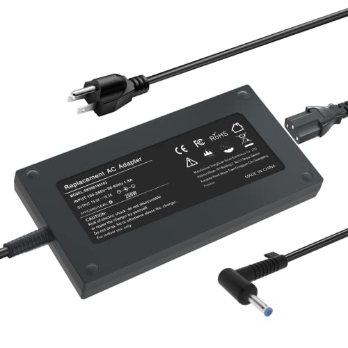 200W 19.5V 10.3A AC Charger for HP OMEN 15 15t 17 17t ZBook 15 17 G3 G4 G5 G6 G7 G8 835888-001 L00895-003 l00818-850 P/N TPN-LA21 L73385-001 L74881-001 PA-1201-08HT TPN-DA10 Laptop Power Supply Cord