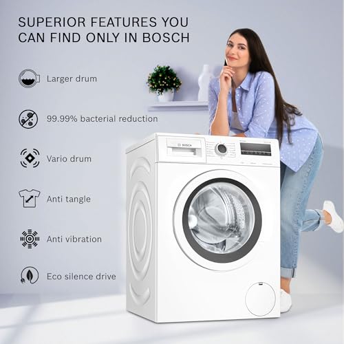 Image of Bosch 8 kg Inverter Fully-Automatic Front Loading Washing Machine (WAT24463IN, White, Inbuilt Heater)