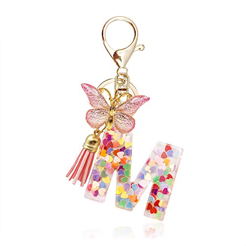 Okaicen fashion alphabet initial letter keychain tassel butterfly…