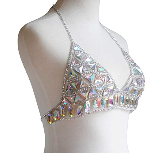 Connie Cloris Women's Sexy Suit Body Chain (Silvery Color Bra chain -099-2) - Image 3