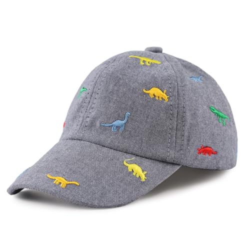 Image of JANGANNSA Dinosaur Boys Girls Caps Embroidery Baby Baseball Caps Cotton Infant Toddler Kids Hat Spring Summer Autumn