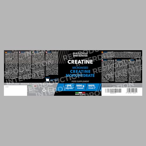 Bandini® Créatine Monohydrate Poudre 1 kg 100% Pure pour l‘Entraînement de Force | Creatine Micronisée 1kg Haut dosage Sport & Fitness | Pre Workout Puissant | 292 Portions | Micronized Vegan Powder – Image 6