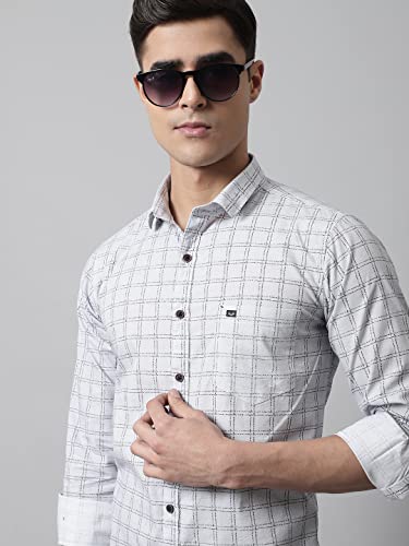 Image of Majestic Man Cotton Checkered Slim Fit Casual Shirt For Men