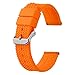 BISONSTRAP Cinturini Orologii in Silicone con Sgancio Rapido, Cinturino di Ricambio in Gomma da 20mm, Arancio Zucca/Fibbia Argento