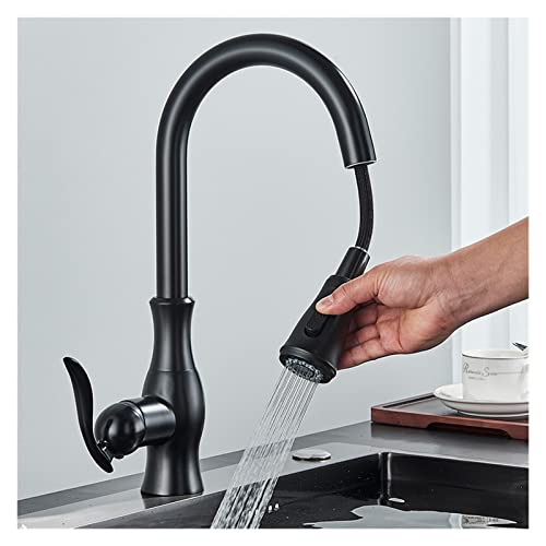 Robinet de cuisine anti-eclaboussures mitigeur avec douchette extractible